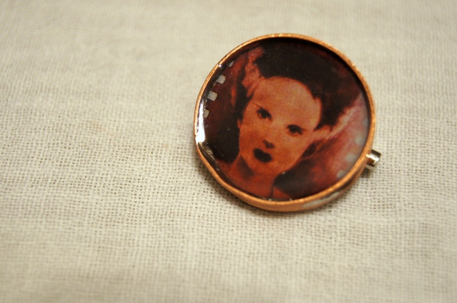 Handmade, copper, pin, jewelry, horror, movie, universal monster, classic, accessories